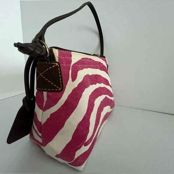 Dooney & Bourke Washed Cotton Canvas w/Leather Trim Small Handbag - sample - Picture 7 of 16